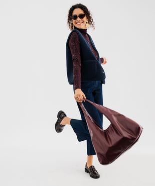 Jean wide leg cropped en denim brut femme vue2 - GEMO 4G FEMME - GEMO