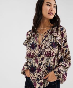 Blouse ample à motifs fleuris et volants femme vue4 - GEMO(FEMME PAP) - GEMO
