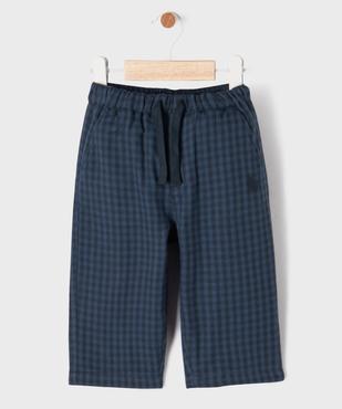 Pantalon à carreaux en coton doublé bébé garçon - LuluCastagnette vue1 - LULUCASTAGNETTE - GEMO