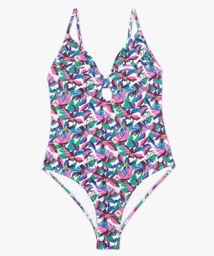 Maillot de bain femme une pièce à motifs fleuris vue4 - GEMO (PLAGE) - GEMO