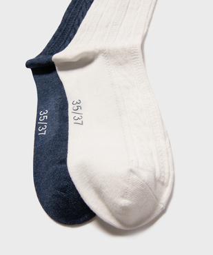 Chaussettes hautes en coton fin torsadé femme (lot de 2) vue2 - GEMO(HOMWR FEM) - GEMO