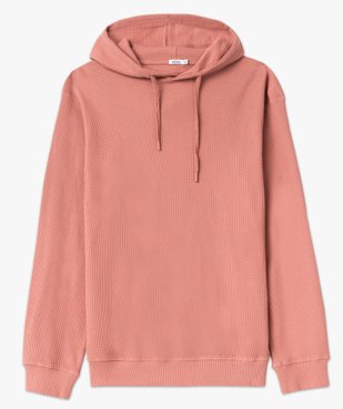 Sweat à capuche en maille nid d’abeille homme vue4 - GEMO (HOMME) - GEMO