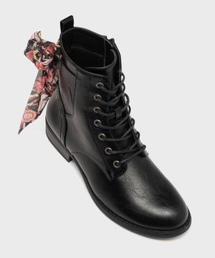 Boots à lacets et zip avec foulard à nouer femme  vue5 - EMILIA ROSA G4G - GEMO