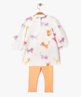 Ensemble 2 pièces robe sweat + legging bébé fille vue4 - GEMO(BEBE DEBT) - GEMO