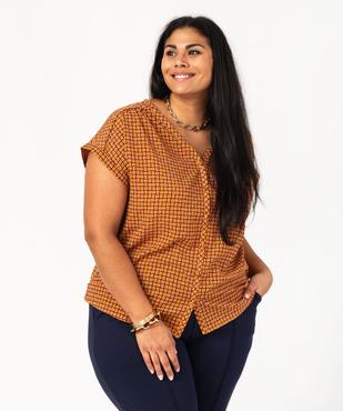 Blouse imprimée à manches courtes femme grande taille vue6 - GEMO 4G GT - GEMO