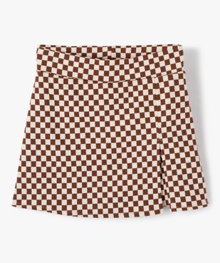 Jupe-short fille courte en maille à carreaux vue1 - GEMO (ENFANT) - GEMO