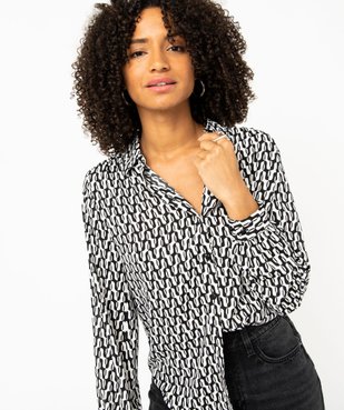 Chemise imprimée à manches longues femme vue2 - GEMO 4G FEMME - GEMO