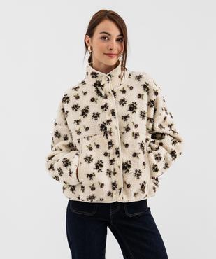 Sweat pressionné en sherpa imprimé à col montant femme vue4 - GEMO(FEMME PAP) - GEMO