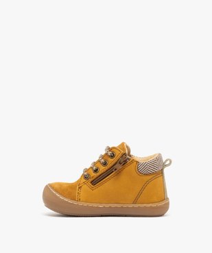 Chaussures premiers pas bébé garçon en cuir avec col moussé à motif - NA! vue4 - NA! - GEMO