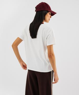 Tee-shirt manches courtes coupe oversize avec message femme vue3 - GEMO 4G FEMME - GEMO
