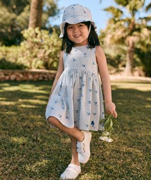 Robe à rayures et motifs fleuris avec chapeau assorti bébé fille - LuluCastagnette vue5 - LULUCASTAGNETTE - GEMO