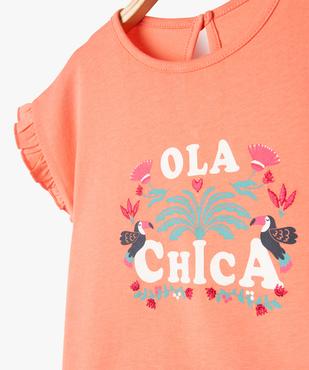Tee-shirt manches courtes à volants bébé fille vue2 - GEMO(BEBE DEBT) - GEMO