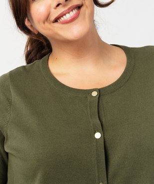Gilet en fine maille à boutons dorés femme grande taille vue2 - GEMO (G TAILLE) - GEMO