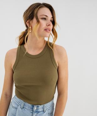 Débardeur en maille côtelée emmanchures américaines femme vue2 - GEMO 4G FEMME - GEMO