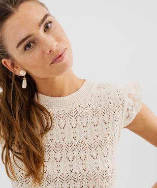 Pull sans manches ajouré façon crochet femme vue3 - GEMO 4G FEMME - GEMO