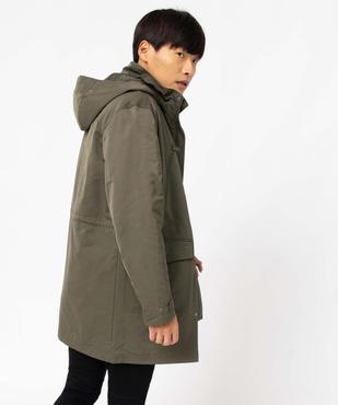 Parka homme à capuche en matière déperlante vue3 - GEMO (HOMME) - GEMO
