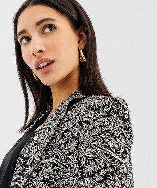 Veste blazer imprimée porté ouvert femme vue2 - GEMO(FEMME PAP) - GEMO