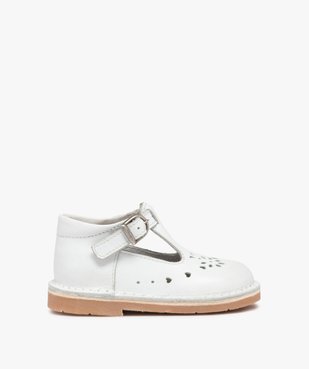 Babies bébé fille dessus cuir uni motifs perforés vue1 - GEMO(BEBE DEBT) - GEMO