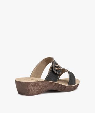 Mules femme confort brides métallisées à scratch vue4 - GEMO (CONFORT) - GEMO