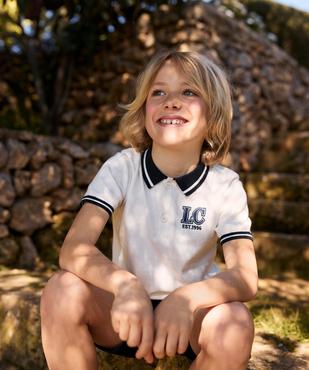 Polo manches courtes en maille tricotée garçon - LuluCastagnette vue1 - LULUCASTAGNETTE - GEMO