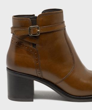 Boots en cuir à talon haut et large femme - Tanéo vue6 - TANEO - GEMO