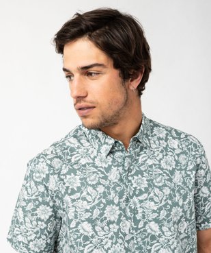 Chemise manches courtes coupe droite imprimé floral homme vue2 - GEMO (HOMME) - GEMO
