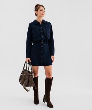 Jupe courte boutonnée femme - LuluCastagnette vue4 - LULUCASTAGNETTE - GEMO