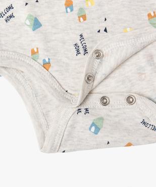 Body à manches longues à motifs maison bébé garçon (lot de 3) vue3 - GEMO 4G BEBE - GEMO