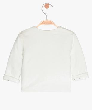 Gilet bébé fille cache-cœur en coton bio et fibres recyclées vue3 - GEMO 4G BEBE - GEMO