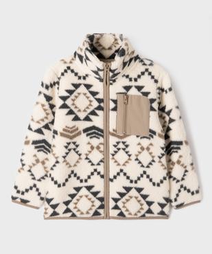 Sweat zippé à col montant en sherpa garçon vue1 - GEMO (ENFANT) - GEMO