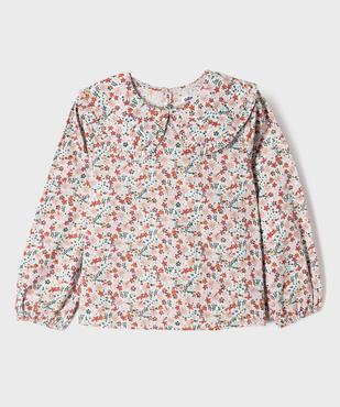 Chemise à motifs fleuris avec grand col Claudine fille vue1 - GEMO (ENFANT) - GEMO