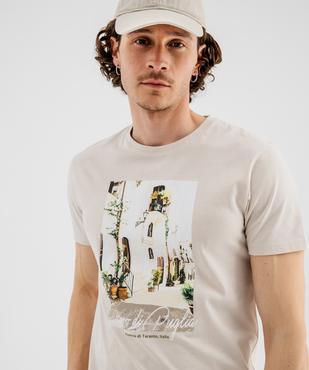 Tee-shirt manches courtes en jersey de coton imprimé homme vue2 - GEMO 4G HOMME - GEMO