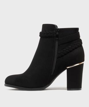 Boots en suédine à talon haut et fermeture zippée femme vue3 - VALENTINA BALDANO GEMO FORGOOD - GEMO