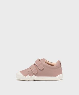 Chaussures de marche en cuir fermeture scratch bébé fille - Geox vue3 - GEOX - GEMO