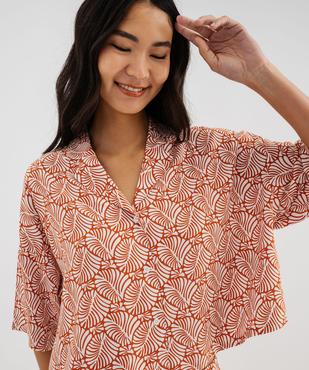 Veste de pyjama fluide courte imprimée femme vue2 - GEMO 4G FEMME - GEMO