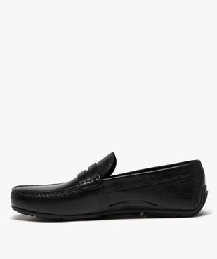 Mocassins homme dessus uni en cuir Penny Loafer - Taneo vue3 - TANEO - GEMO
