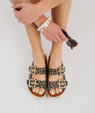 Mules imprimé léopard à semelle plateforme femme - 5 Miles vue7 - 5 MILES - GEMO