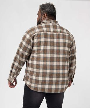 Chemise homme grande taille à manches longues et carreaux vue3 - GEMO (G TAILLE) - GEMO