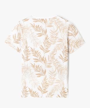 Tee-shirt manches courtes à motif feuillage garçon vue3 - GEMO (JUNIOR) - GEMO