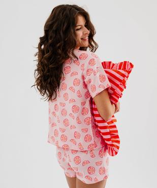 Pyjashort en coton imprimé femme vue3 - GEMO 4G FEMME - GEMO