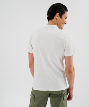 Polo manches courtes en jersey de coton flammé homme vue3 - GEMO 4G HOMME - GEMO
