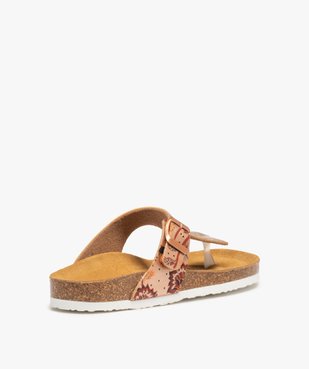  Sandales femme plates à bride entre-doigts métallisée vue4 - GEMO (CASUAL) - GEMO