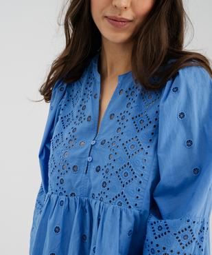 Blouse brodée à manches longues femme vue2 - GEMO(FEMME PAP) - GEMO