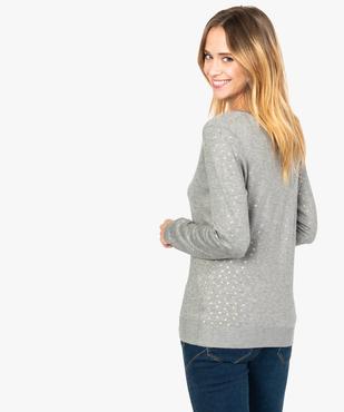 Pull à motifs pailletés col V vue3 - GEMO(URBAIN) - GEMO