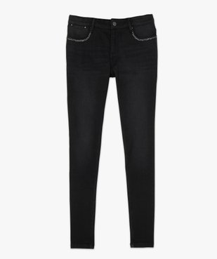 Jean femme coupe slim à détails argentés en polyester recyclé vue4 - GEMO 4G FEMME - GEMO