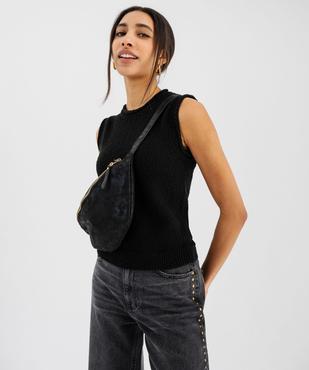 Pull léger sans manches avec finitions roulottées femme vue2 - GEMO(FEMME PAP) - GEMO