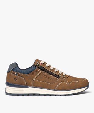 Baskets casual à lacets et zip homme vue2 - URBAN STEPS - GEMO