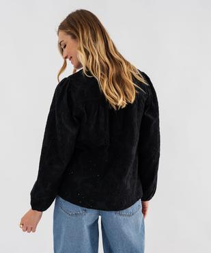 Blouse en coton à motifs brodés femme vue3 - GEMO(FEMME PAP) - GEMO