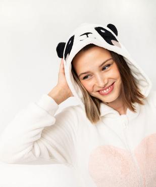 Combinaison pyjama en maille peluche imprimée panda femme vue7 - GEMO(HOMWR FEM) - GEMO
