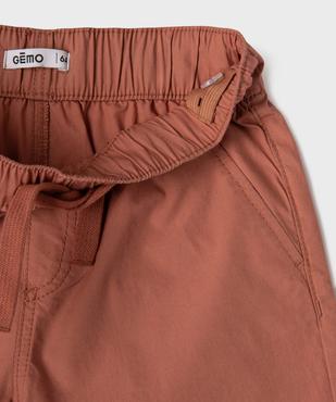 Short large en popeline de coton uni garçon  vue2 - GEMO (ENFANT) - GEMO